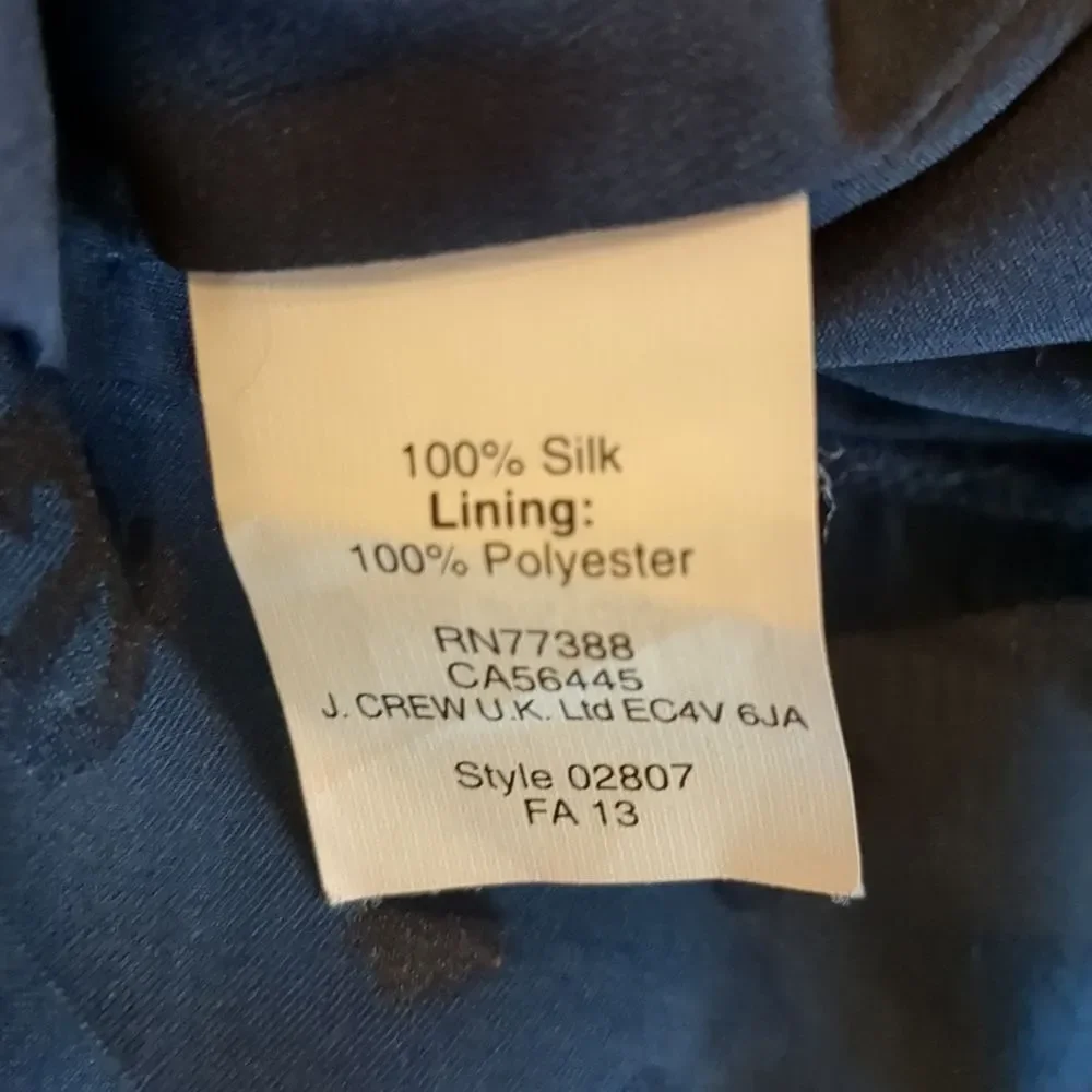 J. Crew Navy Knee Length Silk Jacquard Tonal Shift Dress Size 6